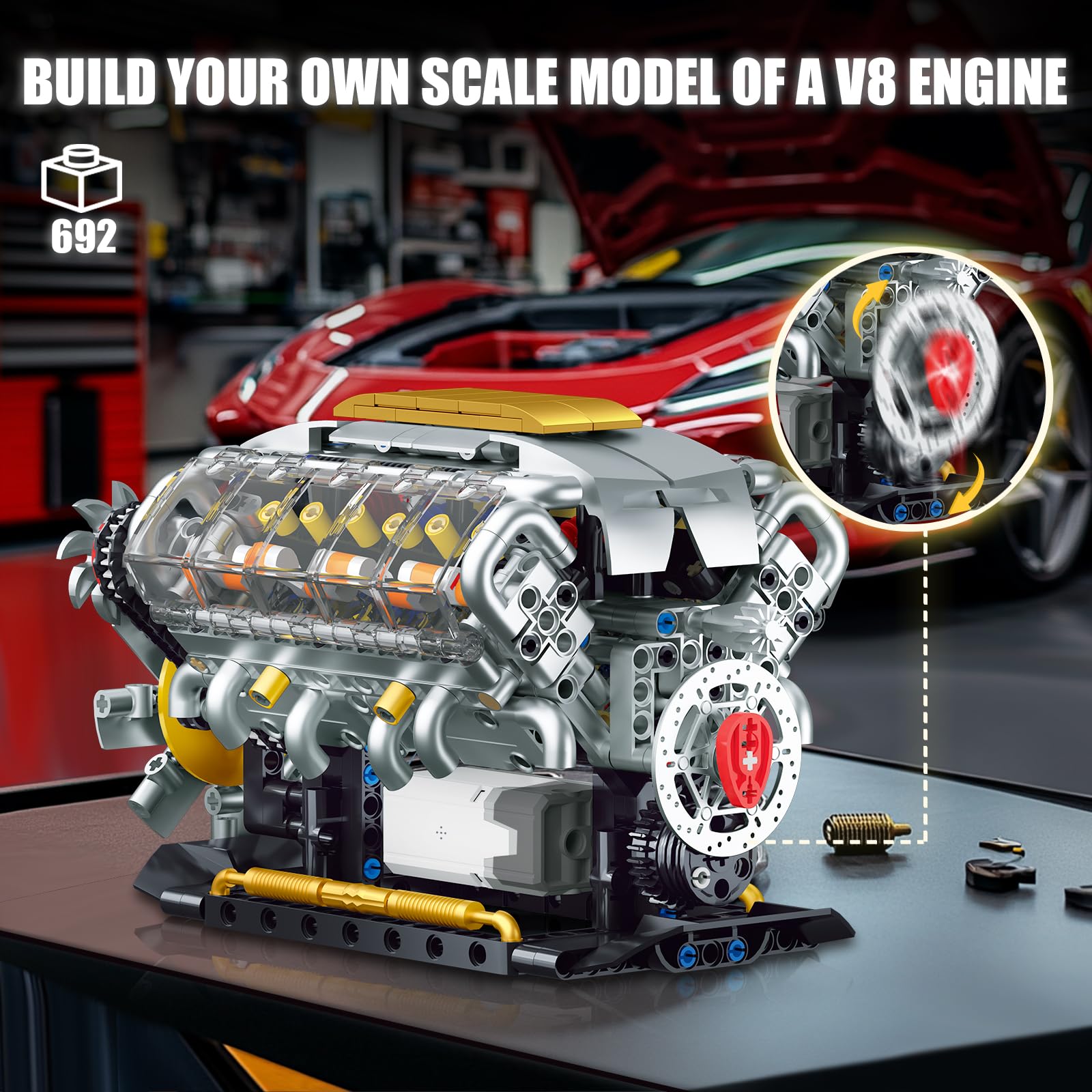 V8 Car Engine Building Kit 🔥Hot Sale - 49% off 🔥