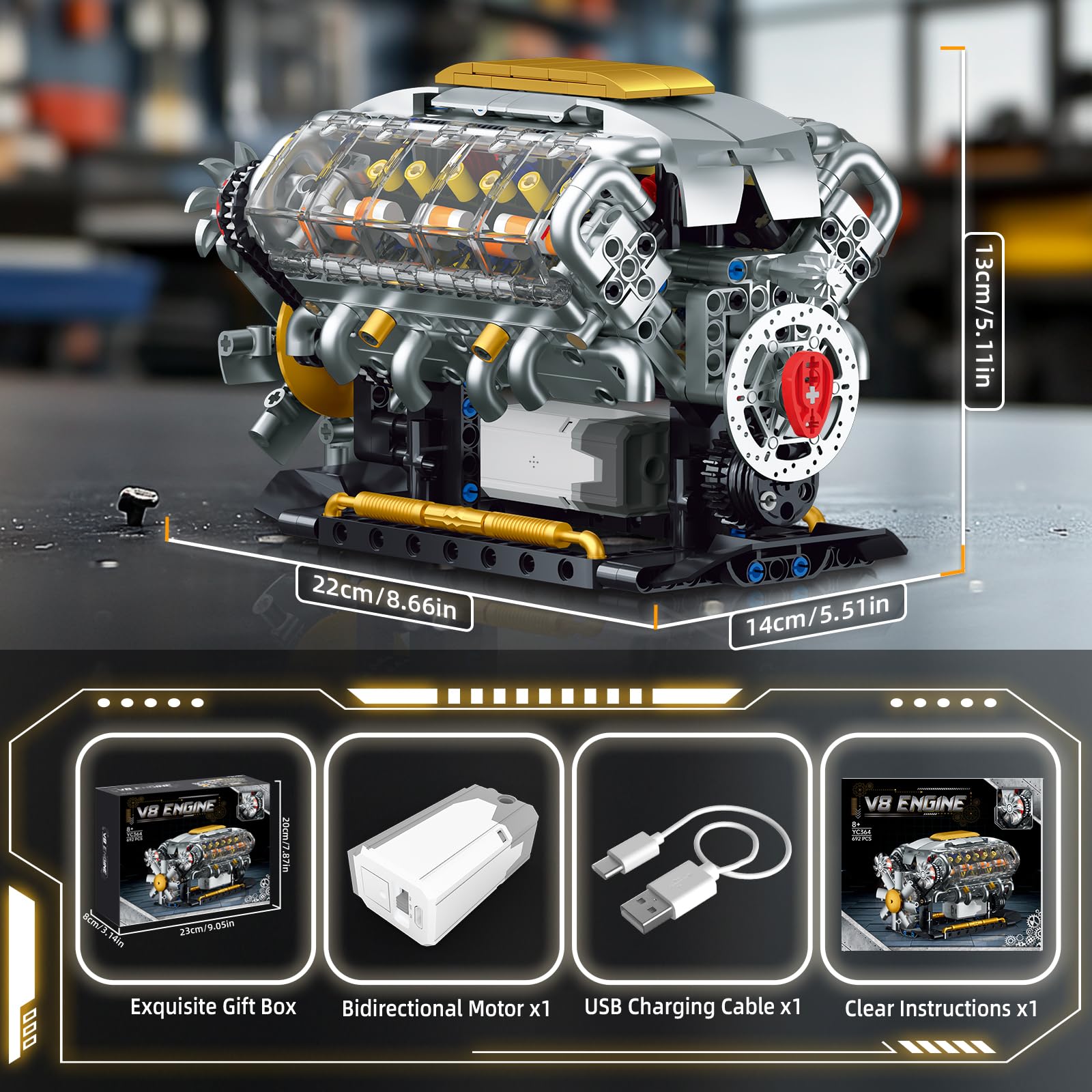 V8 Car Engine Building Kit 🔥Hot Sale - 49% off 🔥